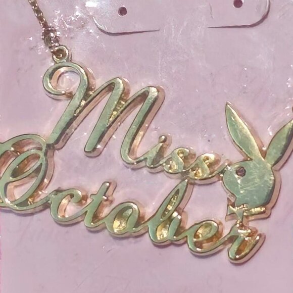 COPY - SEALED Rare Playboy Playmate Of The Month Gold Necklace - Miss October - Picture 2 of 5